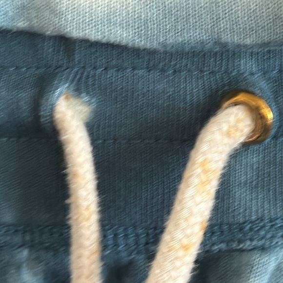 Faherty Go Easy Majolica Blue White Tie Dye Tee Shirt Top Shorts Set Outfit M - Picture 8 of 12